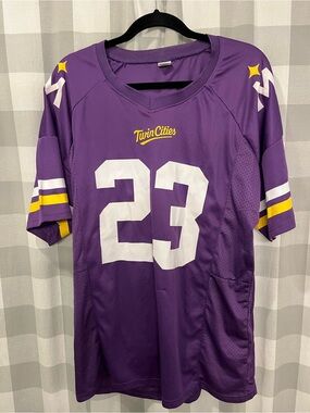 Twin cities MN Twins and Vikings cross Jersey/Vibrant Purple Crewneck Jersey Top